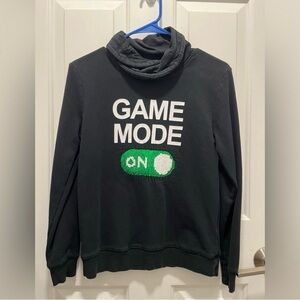 H&M, Chimney-collar Sweatshirt, sequins, size 10-12Y